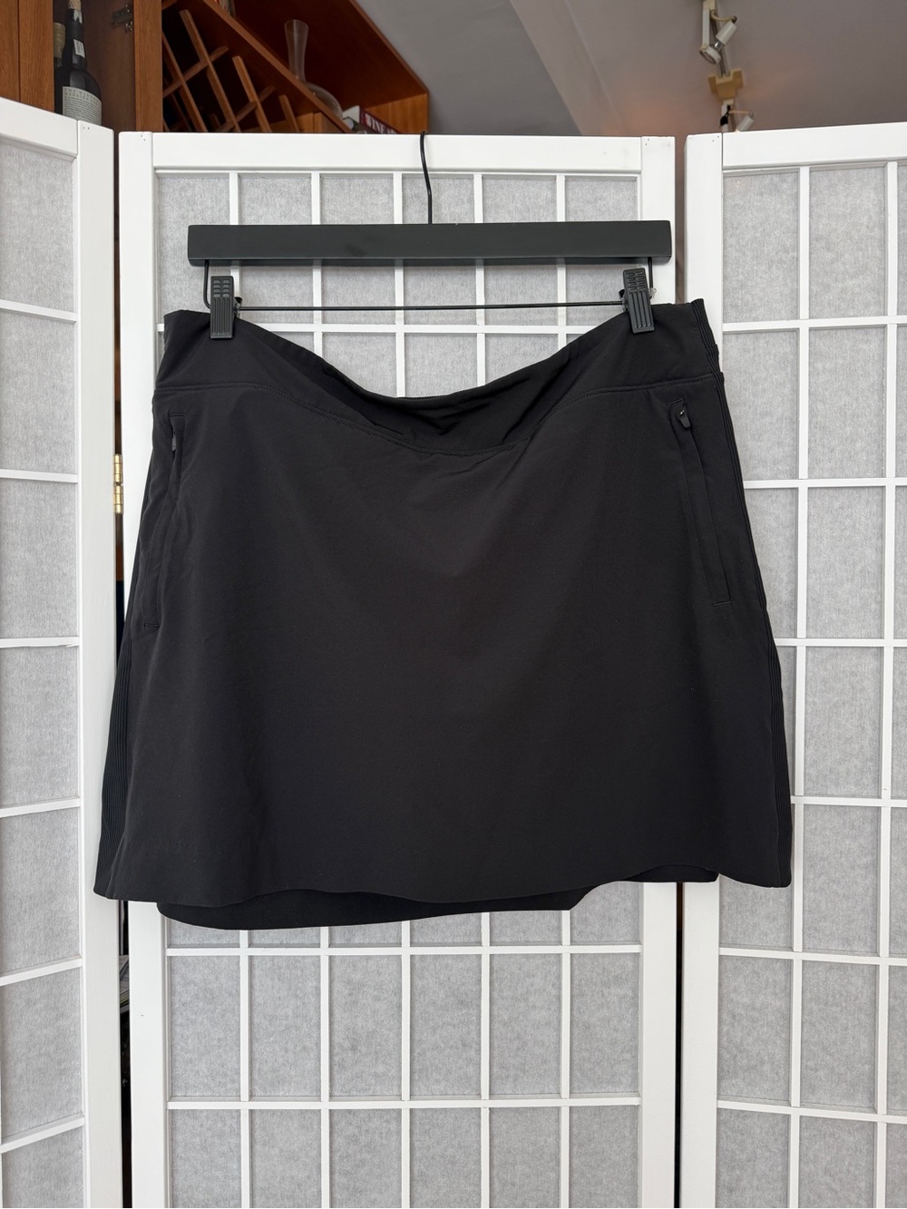 Black Athletic Skort with Zip Pockets